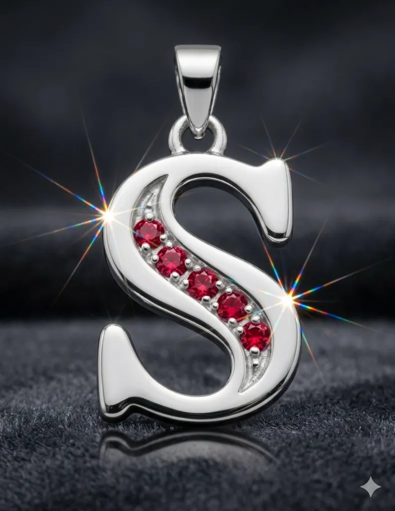 'S' Alphabet Letter Pendant with Stone Studded for Women | Sreeza